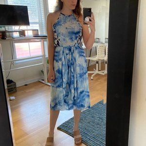 Rebecca Taylor flowy silk sleeveless midi dress
